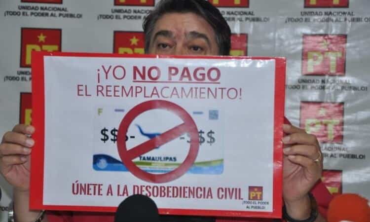 Pide el PT a ciudadanos no pagar placas en 2022