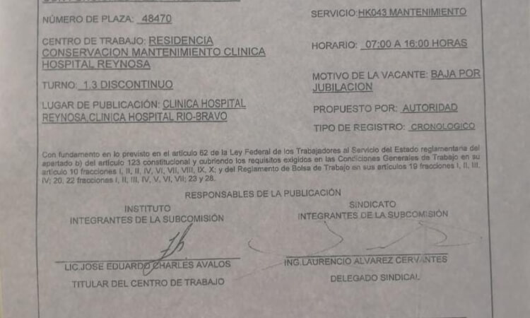 Siguen los malos manejos con las plazas en el ISSSTE, denuncian trabajadores