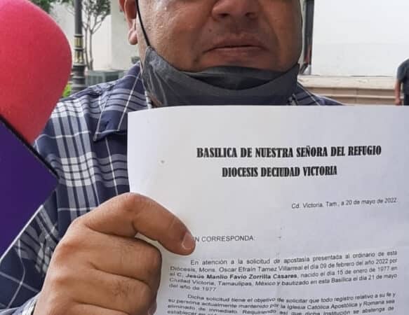 Ciudadano se acoge a la “apostasía y renuncia a la Iglesia Católica