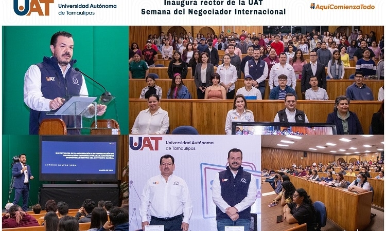 Inaugura el rector de la UAT la semana académica del negociador internacional