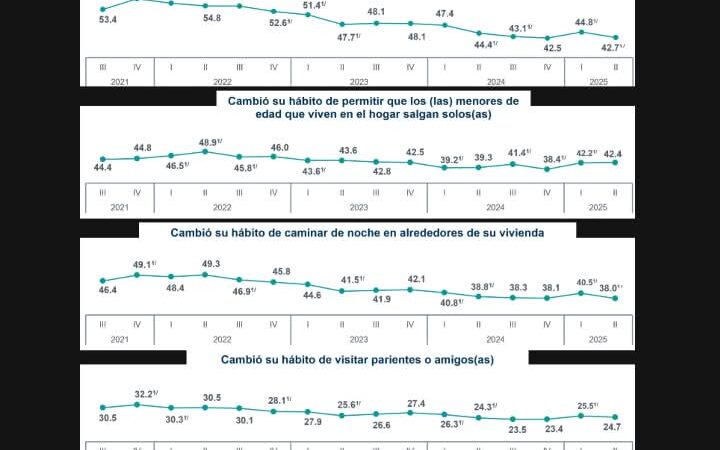 42.7% de mexicanos han cambiado hábitos por inseguridad: INEGI
