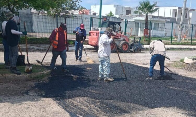 Reactivan bacheo en Victoria para reparar calles dañadas por lluvias.
